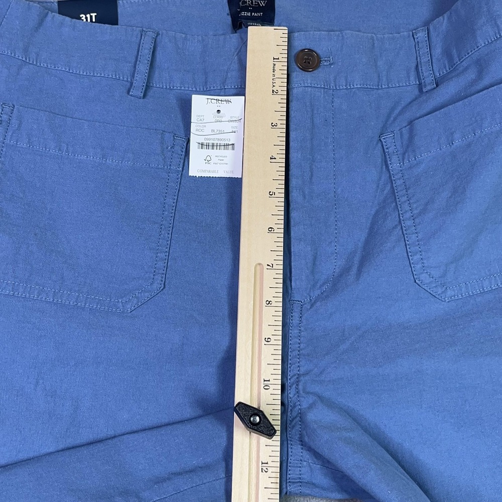 J.Crew Lizzie Pant 31T Tall Blue Wide Leg Cotton Linen Patch Pocket BW804 NEW - Picture 10 of 13